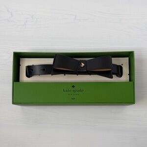 Kate Spade Black Belt with Gold Spade Bow